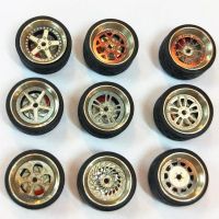 1:64 Cars Wheels Tire Model Toys Vehicle Modification Parts Alloy Wheels Rubber Tires Model Toys Car Accessories Models For Kids