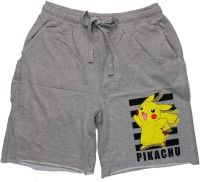 Bioworld Pokemon Pikachu Cutoff Gym Shorts Gray