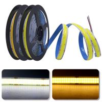 【LZ】✌✒℡  Dupla linha COB LED Strip DC12V 24V Fita flexível de alta densidade Super Brilhante 642LEDs/m 3000K 4000K 6500K Led iluminação RA90