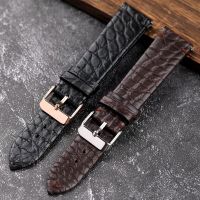 Ultra-thin crocodile leather garden pattern leather strap 18 20 22MM brown and black suitable for Longines Tissot soft mens bracelet 【JYUE】