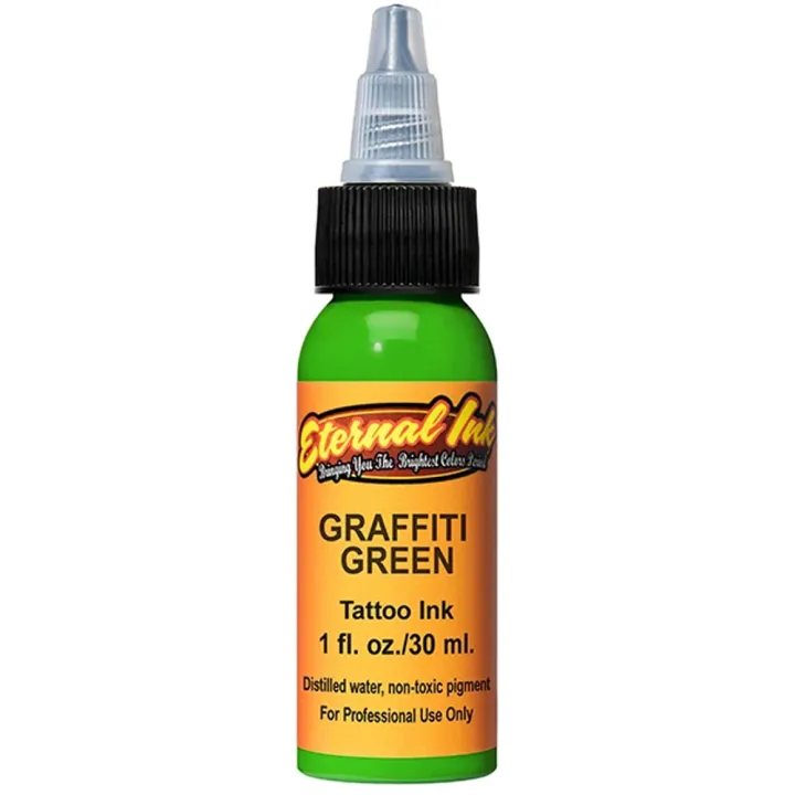 หมึกสักอีเทอนอล-nbsp-gfaffiti-green-ขนาด-1-ออนซ์-สีสักลาย-เอทานอล-หมึกสัก-เอทานอล-หมึกแท้-100-จากอเมริกา-eternal-tattoo-ink-gfaffiti-green-1oz-100-original-from-america