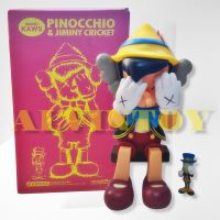 (สินค้าพร้อมส่ง ส่งด่วน ส่งฟรี) KAWS Pinocchio &amp; Jiminy Cricket โมเดลพิน็อกคิโอ ความสูง 23 ซม. &amp; คริกเก็ต ความสูง 5 ซม. วัสดุ Soft Viny