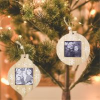 Christmas Wooden Photo Frame Pendant 2023 New Year Natural Wood Christmas Tree Ornaments Crafts Navidad Xmas Party Decoration