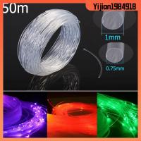 YIJIAN1984918 50mx0.75mm/1.0mm บ้าน พลาสติก ชัดเจน สายไฟเบอร์ออปติก PMMA End Glow ไฟ LED