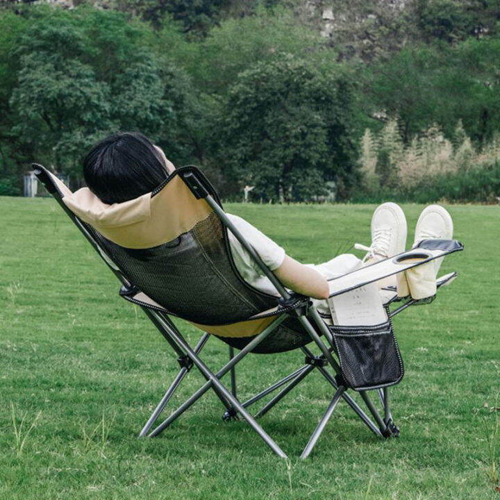 Outdoor Portable Folding Chair with Leg Rest Armchair Leisure Sketching
