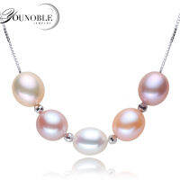 Real Beautiful Genuine 925 Sterling Silver Necklace,Colorful Natural Pearl Necklace Jewelry For Girl Birthday2023