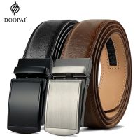 【CC】 DOOPAI-Cinto de couro genuíno masculino fivela automática metal cintos vaca para jeans moda preta