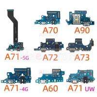 เดิมด้านล่าง SUB Board แท่นชาร์จชาร์จพอร์ตชาร์จ Flex Cable สําหรับ Samsung Galaxy A60 A70 A70s A71 UW A72 A73 A90 Replacement