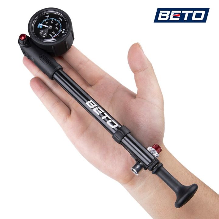 beto-ปั๊มแรงกระแทก-mtb-โช๊คหลังสำหรับจักรยานปั๊มลมท่อปั๊มมือจักรยาน400-psi-พร้อมที่เติมลมจักรยานเกจวัดความดัน