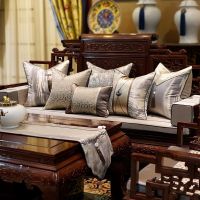 Modern Cushion Cover Chinese Style Sofa Pillow Hotel Living Room Spliced Waist Softness Cover Pillow