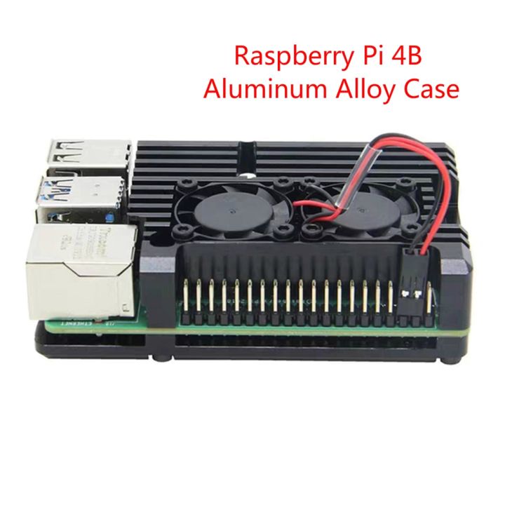 new-fuchijin77-raspberry-pi-4กล่องกระเป๋าอะลูมิเนียมกล่องโลหะทั้งหมดพร้อมพัดลมทำความเย็นคู่เครื่องระบายความร้อนแบบฮีทซิงค์เปลือกสำหรับ-raspberry-pi-4-modle-b