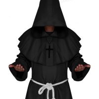 Medieval Monks Hooded Robe Costume Halloween Cosplay