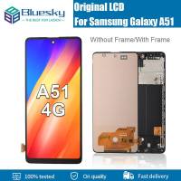 Bluesky ชิ้นส่วน Samsung Galaxy หน้าจอ LCD สำหรับคุณภาพสูง4G หน้าจอสัมผัส A515F พร้อมกรอบสำหรับซัมซุง A51 SM-A515F