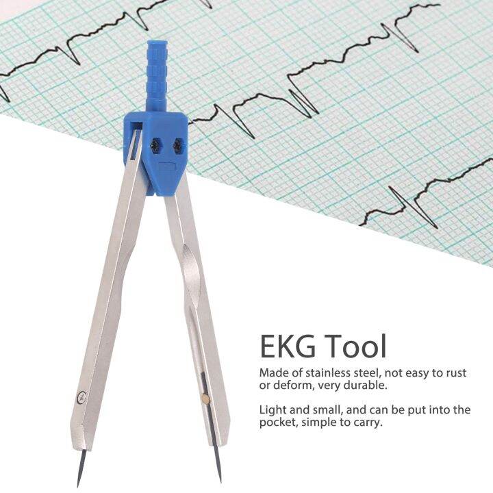 สงสัย-คาลิเปอร์-ekg-สแตนเลสไม้บรรทัด2-4in-0สีฟ้าร่างเครื่องมือวัดแบ่งสำหรับพยาบาล