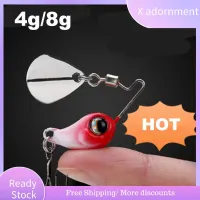 X ADORNMENT 4g/8g หมุน เลื่อม รอกสปินเนอร์ การสั่นสะเทือน Wobblers Crankbaits ตะขอแหลม VIB ล่อ เหยื่อตกปลาโลหะ