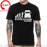 Retrochy Clothing Evolution Trucking Truck Driver Cab Gift Idea Funny T Shirt Men Cotton Short Sleeve T-Shirt Top Camiseta