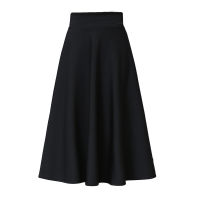 2018 Spring Fashion Skirt With Pocket High Quality Cotton Solid Mid-Length Vintage Skirt For Women Black Long Skirt ZY1838