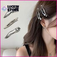 TREND 57SHOP 3PCS โลหะผสมอัลลอยด์ ที่หนีบผมรูปคลื่น เงินสีเงิน เครื่องมือจัดแต่งทรงผม อุปกรณ์เสริมผม ของใหม่ ออกแบบสไตล์ลมหนาว คลิปหน้าม้าแบบหนีบ สำหรับผู้หญิง