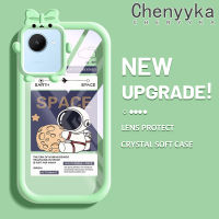 เคส Chenyyka สำหรับ Realme C30s C30 Narzo 50i Prime Case เคสแฟชั่นอวกาศนักบินอวกาศ Little Monster Bknot ปลอกนิ่มกันรอยขีดข่วนเคสโทรศัพท์โปร่งใสฝาครอบป้องกันเลนส์กล้องถ่ายรูป TPU ซิลิกาเจล