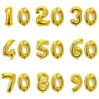 32 Inch Gold Digit Balloons 10 20 30 40 50 60 70 80 90 Years Adult Old Birthday Party Wedding Anniversary DIY Ballons Decoration Balloons