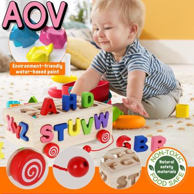 AOV Montessori เกมจับคู่ก่อนวัยเรียนสำหรับเด็กการเรียงลำดับรูปร่างบล็อกไม้ของเล่นรูปทรงเรขาคณิตจำนวนสีของเล่นเพื่อพัฒนาการทักษะมอเตอร์อย่างดีรถของเล่นสำหรับเด็กอายุมากกว่า3ปี