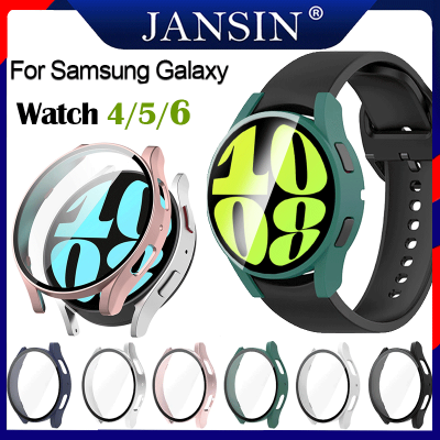 เคส ฝาครอบเคส +พร้อมกระจกนิรภัย ป้องกันหน้าจอเต็มรูปแบบ For Samsung Galaxy Watch 6 40mm 44mm เคส ฝาครอบเคส Galaxy Watch 5 4 PC เคสนาฬิกาข้อมือ