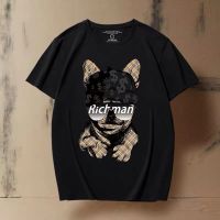 2023 Luxury Dog Printing Pure Cotton T-Shirt Round Neck Tees Men Tops Fashion Short Sleeve Summer T Shirt Streetwear