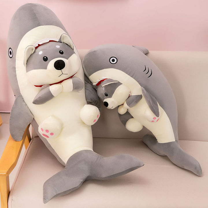 hot-tiktok-ระเบิดสุดน่ารักสุนัขฉลามกอดตุ๊กตาตลกหมอนตุ๊กตาตุ๊กตาของขวัญสร้างสรรค์