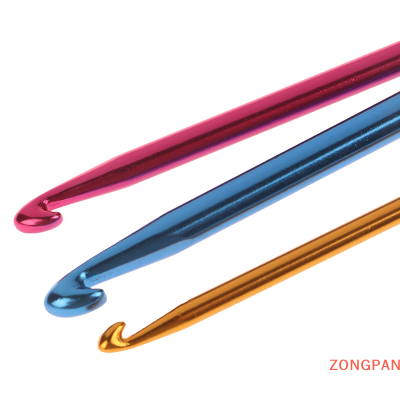 ZONGPAN 5ชุด3ขนาดใน1ชุดตะขอพวงกุญแจหลากสี DIY เข็มถักอลูมิเนียมขนาดเล็กตะขอโครเชต์