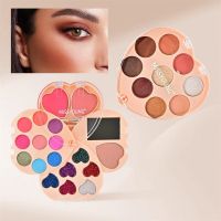 ▥۞ MISS YOUNG 18-Color Eyeshadow Palette Set Earth Color Glitter Eyeshadow Waterproof Sweatproof Not Easy To Smudge Eye Cosmestics