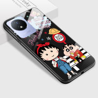 เคสเคสโทรศัพท์มือถือ Y02A Vivo Y02T การ์ตูนอะนิเมะซากุระเคสมือถือสำหรับเด็กผู้หญิงกระจกนิรภัยมันวาวปลอกฝาหลัง