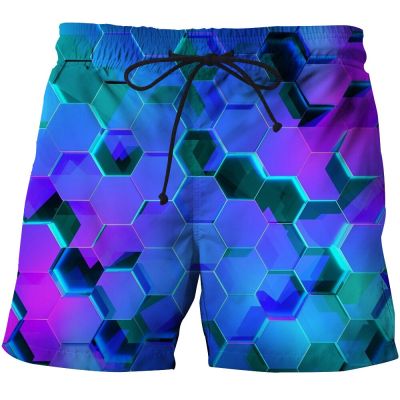 Summer 3D Printed Cool Geometric Abstract pattern essentials Shorts Men Casual shorts harajuku Breathable Male Swimsuit