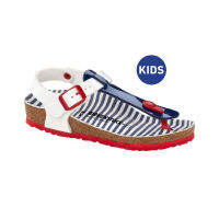 Birkenstock รองเท้าแตะรัดส้น เด็กผู้หญิง รุ่น Kairo สี Nautical Stripes Navy  White - 1015632 (regular)