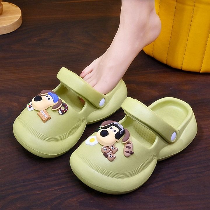july-2023-new-baotou-sandals-and-slippers-girls-summer-indoor-non-slip-thick-bottom-cute-cartoon-dog-women