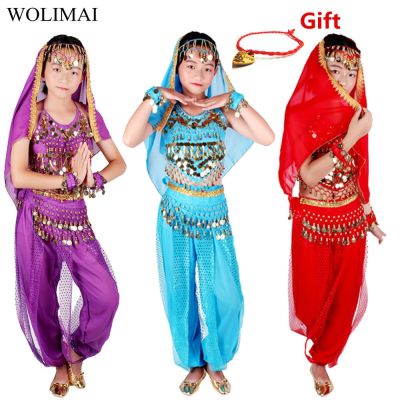 hot【DT】 Belly Costumes Kids Dancing Set Bellydance Child 6 Colors