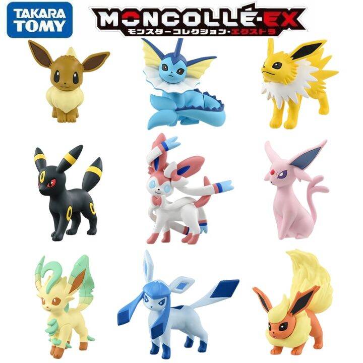 หุ่นของเล่นตุ๊กตาญี่ปุ่นแบบตั้งโชว์-takara-tomy-eevee-ทำจาก-pvc-umbreon-espeon-รูป-sylveon-glaceon-jolteon