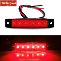 Hardingsun ไฟเลี้ยว LED 6ดวง,ปลายเบรกไฟ LED สีแดงปิดผนึกสำหรับรถบรรทุกเทรลเลอร์ RV เรือจำนวน2ชิ้น