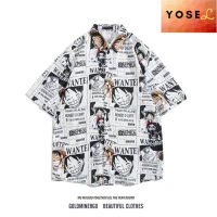 YOSEL เสื้อฮาวาย 【ONE PIECE（ワンピース）เสื้อพิมพ์ลายแฟชั่น