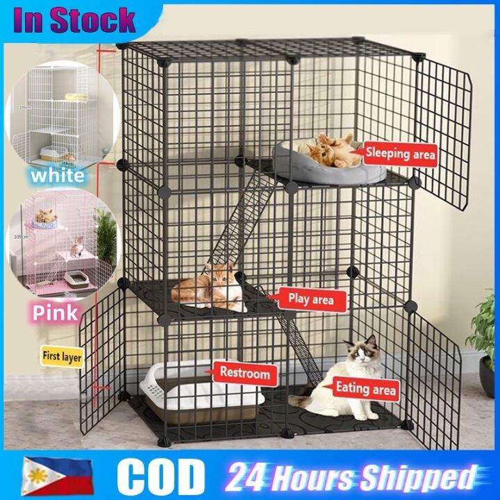 Stackable Cage for cat 3 layers Cat cage 4 layer Cat House collapsible