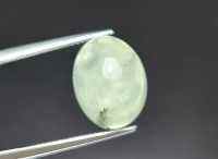 พลอยหลังเบี้ย ไหมเขียว (Green Rutilated Quartz)  น้ำหนัก 9.73 ct. ขนาด 11.3*6.9*14.6 mm. พลอยแท้ 100% เนื้อดี ราคาถูก