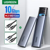 UGREEN M.2 NVMe and SATA SSD Enclosure Reader, 10Gbps USB C 3.2 Gen2, Thunderbolt 3 Compatible, Tool-Free NVMe External Enclosure Supports M and B&M Keys and Size 2230/2242 /2260/2280 SSDs