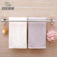 Magic Sticker Max Loading No Nail Aluminum Towel Two Bar Kitchen Bath Towel Holder Bathroom Towel Hanger with Hook Storage Rack