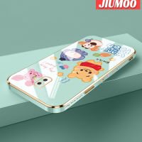 JIUMOO เคสปลอกสำหรับ Samsung J6บวก2018 J6ลายการ์ตูนยิ้มสัตว์ใหม่กรอบสี่เหลี่ยมพื้นผิวเคสนิ่มซิลิกาเจลกันกระแทกเคสมือถือรวมทุกฝาครอบป้องกันเลนส์กล้องถ่ายรูป