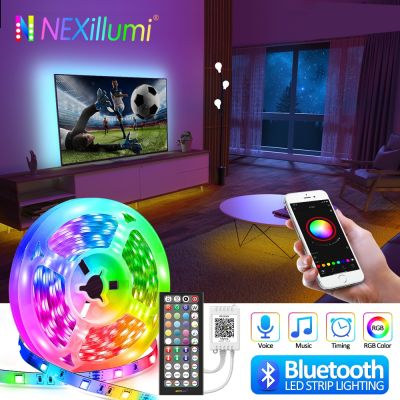 【LZ】❅❅◐  SMD Bluetooth LED Strip Lights com APP Fita de Mudança de Cor Fita DIY Casa TV Festa Decoração de Natal 3535 5050 5m-40m