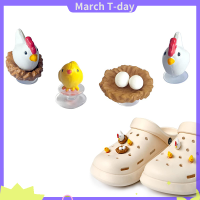 March เครื่องประดับรองเท้า3D รูปไก่น่ารักสำหรับ Crocs รองเท้าเข้าคู่แบบ DIY เครื่องประดับรองเท้าแบบแมนนวลสำหรับงานปาร์ตี้เด็กเด็กผู้ชายเด็กผู้หญิงผู้ชายผู้หญิง