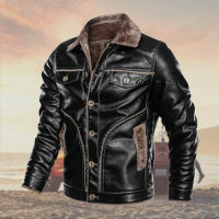 Winter Mens PU Leather Jacket Casual Male Thick Fur Thermal Leather Coats Men Fur Collar Motorcycle Leather Down Jackets 8XL