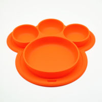 Silicone Baby Plate Self Feeding Divided Bowl Dishwasher Safe Toddler Silicone Bowl Hangable Dishes For Toddler Soft Diner Plate