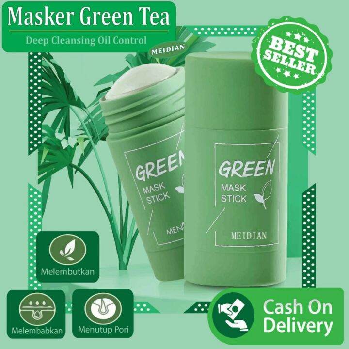 MEIDIAN Green Tea Eggplant Mask Cleansing Clay Stick Masker Wajah Stik