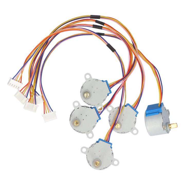 สเต็ปเปอร์มอเตอร์ลดแรง28byj48-5v-4เฟส5สายสเต็ปเปอร์มอเตอร์ส่วนประกอบลดความเร็ว5ชิ้นสำหรับชิปไดรเวอร์-uln2003ธรรมดาสำหรับงานอุตสาหกรรม