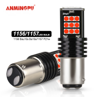 ANMINGPU หลอดไฟ Led 1156 P21w Ba15s Py21w 1คู่/2ชิ้นหลอดไฟ Bau15s Led 3030SMD Canbus 1157 P21 Bay15d Led/5W ไฟสำรองเบรคสัญญาณเลี้ยวรถ